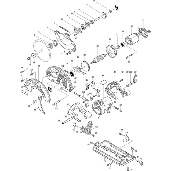 Main Assembly for Makita 5603R Circular Saw