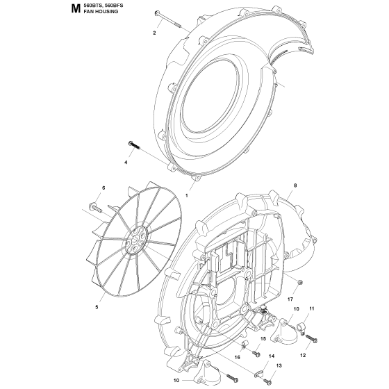 Fan Assembly for Husqvarna 560BFS Leaf Blower