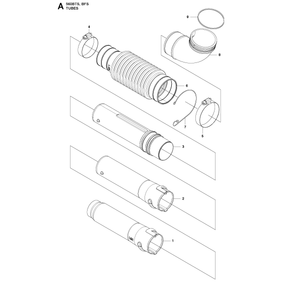 Tube Assembly for Husqvarna 560BTS Leaf Blower