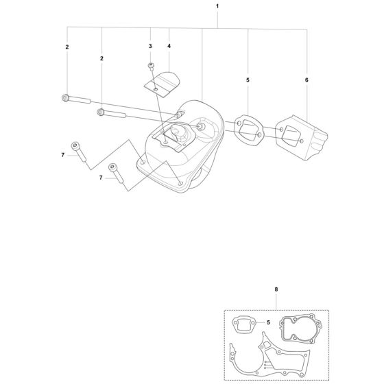 Muffler Assembly for Husqvarna 560XP Mark II Chainsaw