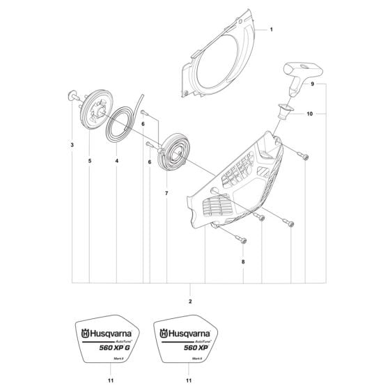 Starter Assembly for Husqvarna 560XP Mark II Chainsaw