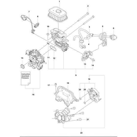 Carburettor, Air Filter Assembly for Husqvarna 560XP Mark II Chainsaw