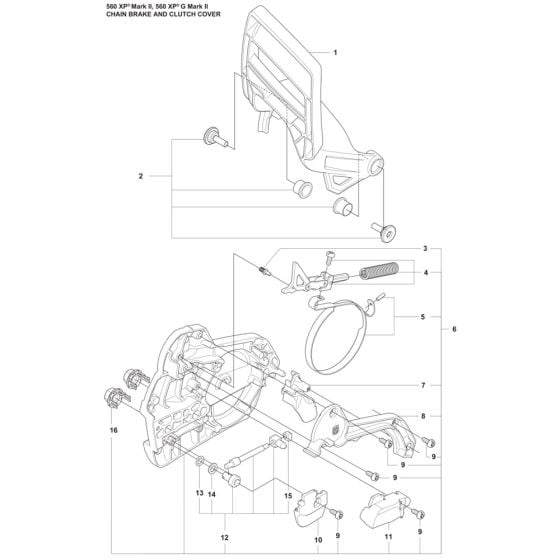 Chain Brake, Clutch Cover Assembly for Husqvarna 560XP Mark II Chainsaw