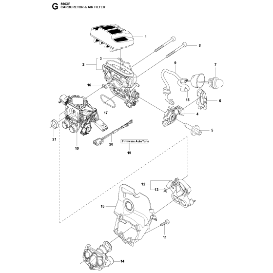 Carburetor & Air Filter Assembly For Husqvarna 560XP-XPG  Chainsaw 