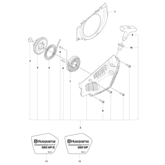 Starter Assembly for Husqvarna 560XPG Mark II Chainsaw