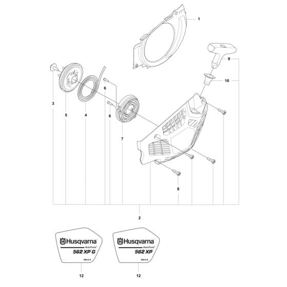 Starter Assembly for Husqvarna 562XP Mark II Chainsaw