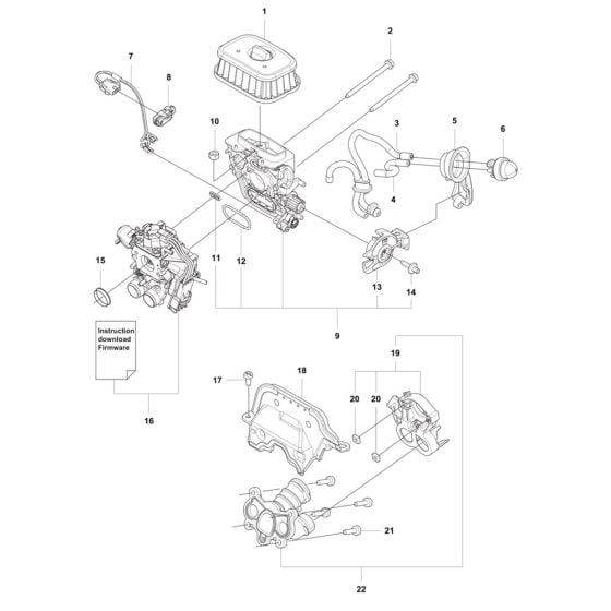 Carburettor, Air Filter Assembly for Husqvarna 562XP Mark II Chainsaw