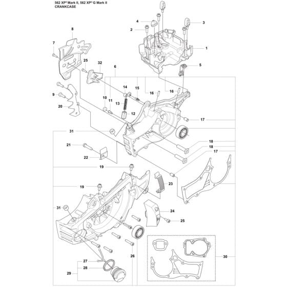 Crankcase Assembly for Husqvarna 562XP Mark II Chainsaw