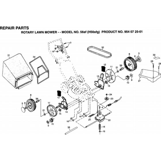 Repair Kits Assembly-4 for Husqvarna 56 SFE Series 5 Consumer Lawn Mowers