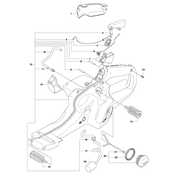 Fuel Tank Assembly For Husqvarna 570 Chainsaw 