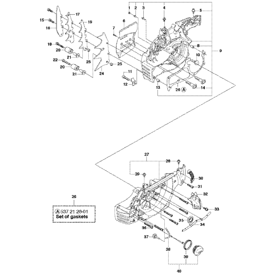 Crankcase Assembly For Husqvarna 570 Chainsaw 