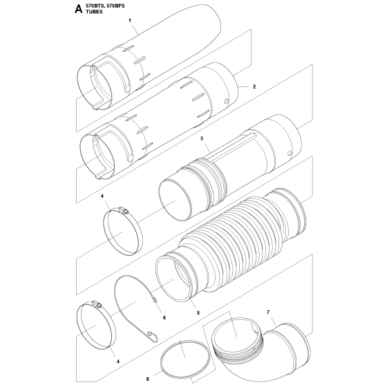 Tube Assembly for Husqvarna 570BFS Leaf Blower