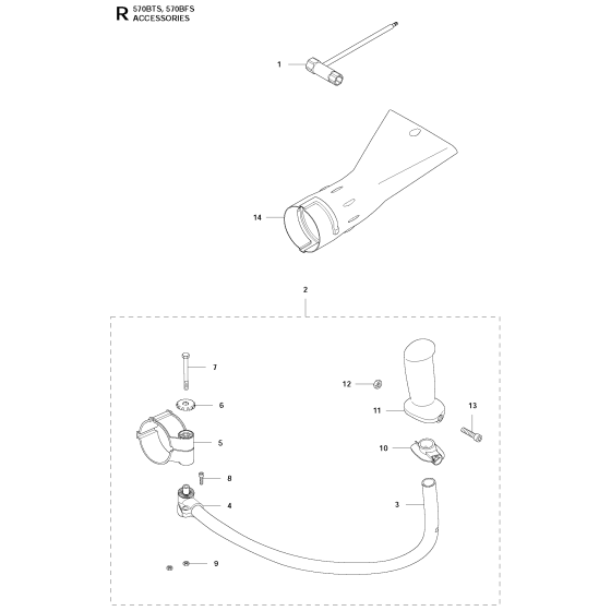 Accessories Assembly for Husqvarna 570BFS Leaf Blower