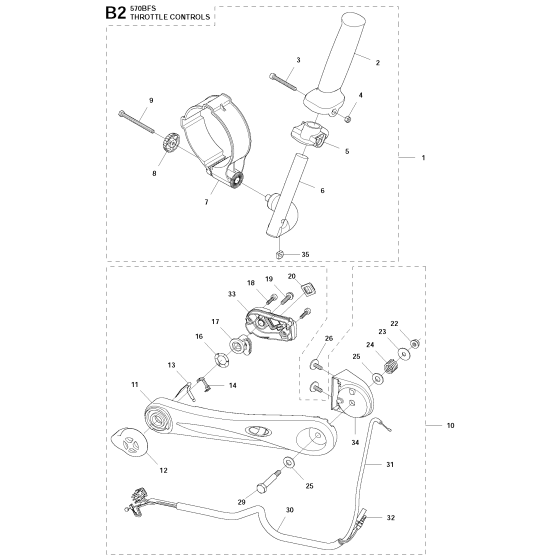 Throttle Controls-2 Assembly for Husqvarna 570BFS Leaf Blower