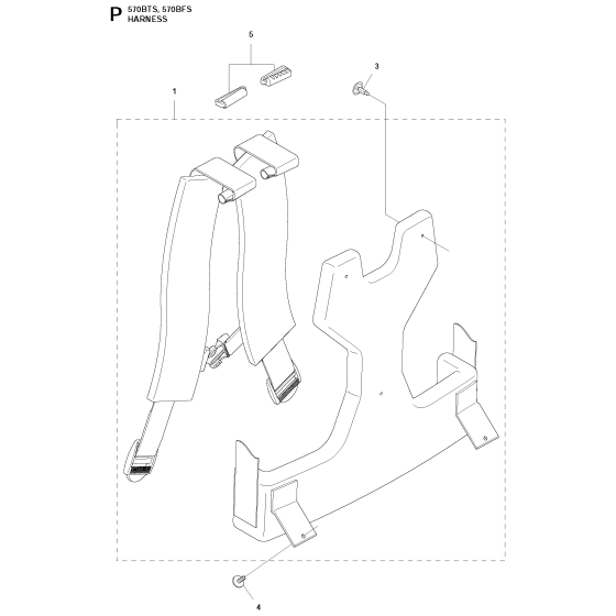 Harness Assembly for Husqvarna 570BTS Leaf Blower