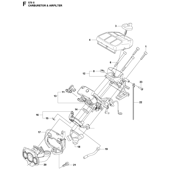 Carburetor & Air Filter Assembly For Husqvarna 570II Chainsaw 