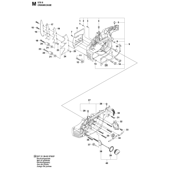 Crankcase Assembly For Husqvarna 570II Chainsaw 