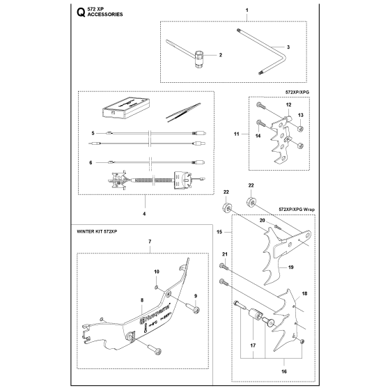 Accessories Assembly For Husqvarna 572XP-XPG Chainsaw 