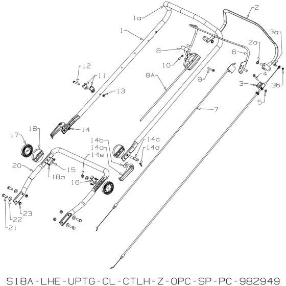 Handle Assembly for Masport 575AL SP 2015 Sep Mower