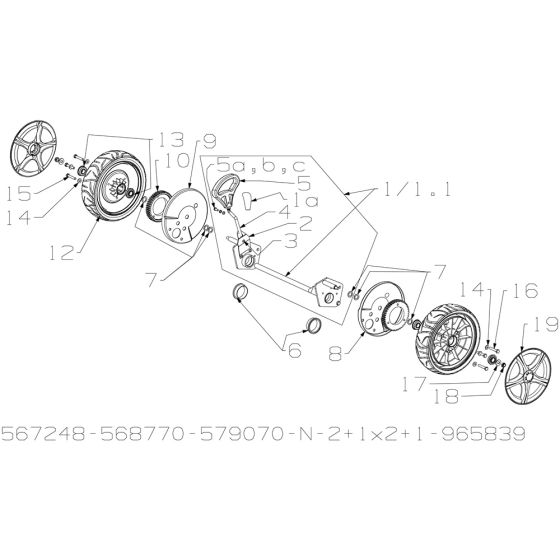 Wheel Assmebly for Masport 575AL SP 2015 Sep Mower