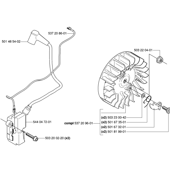 Ignition System Assembly For Husqvarna 575XP Chainsaw 