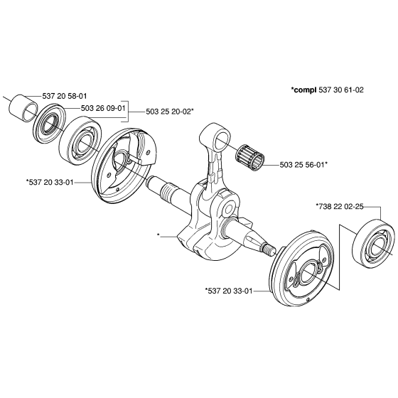 Crankshaft Assembly For Husqvarna 575XP Chainsaw 