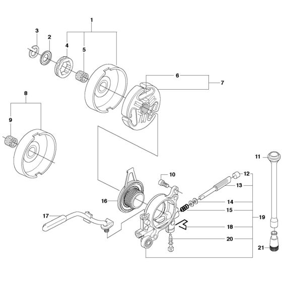 Clutch, Oil Pump Assembly for Husqvarna 576XP AutoTune Chainsaw