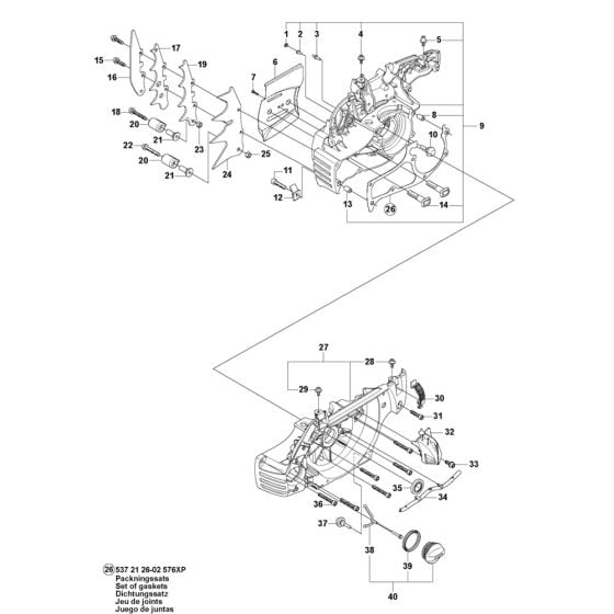 Crankcase Assembly for Husqvarna 576XP AutoTune Chainsaw