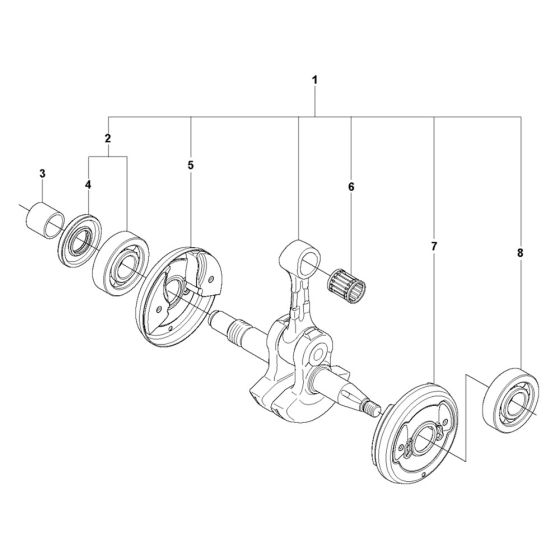 Crankshaft Assembly for Husqvarna 576XP AutoTune Chainsaw