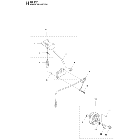 Ignition System Assembly for Husqvarna 578BTF Leaf Blower