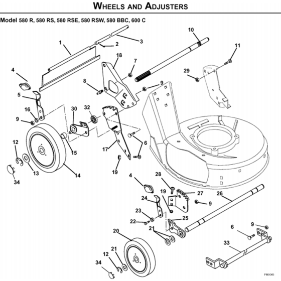 Wheels and Tires Assembly-2 for Husqvarna 580 BBC Series 5 Consumer Lawn Mowers