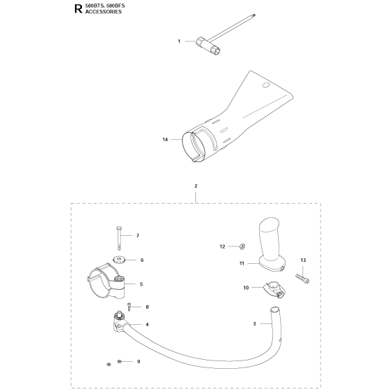 Accessories Assembly for Husqvarna 580BFS Leaf Blower