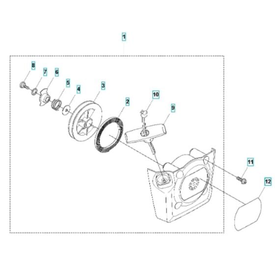 Starter Assembly for Husqvarna 580BFS Mark II Blower