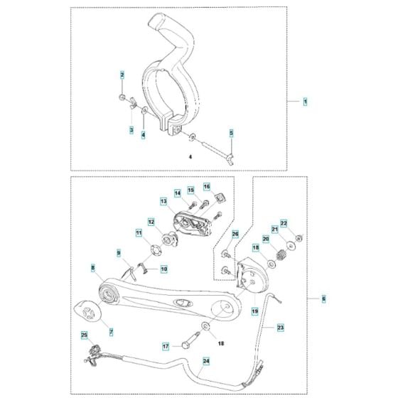 Throttle Control Assembly for Husqvarna 580BFS Mark II Blower