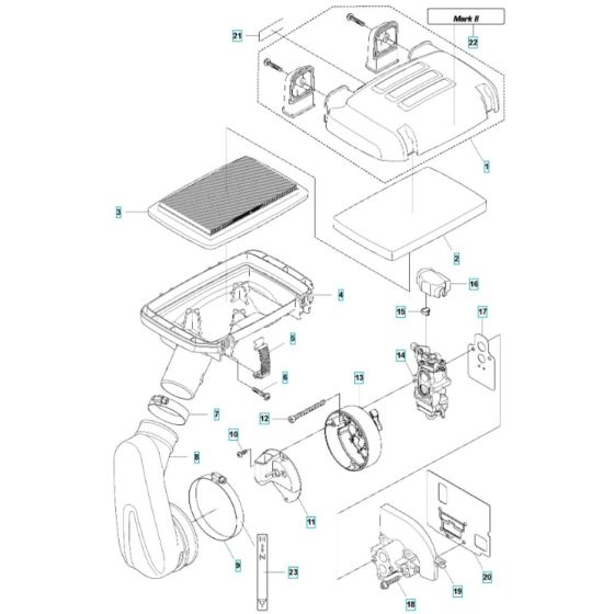 Air Filter Assembly for Husqvarna 580BFS Mark II Blower