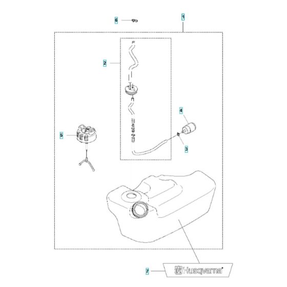 Fuel Tank Assembly for Husqvarna 580BFS Mark II Blower