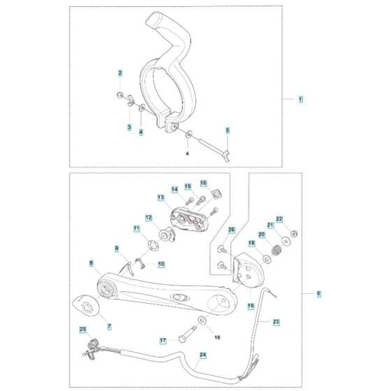 Throttle Control Assembly for Husqvarna 580BFS Mark III Blower