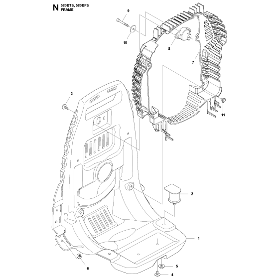 Frame Assembly for Husqvarna 580BTS Leaf Blower