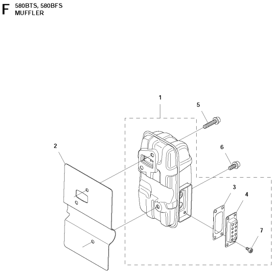 Muffler Assembly for Husqvarna 580BTS Leaf Blower