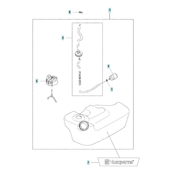 Fuel Tank Assembly for Husqvarna 580BTS Mark II Blower