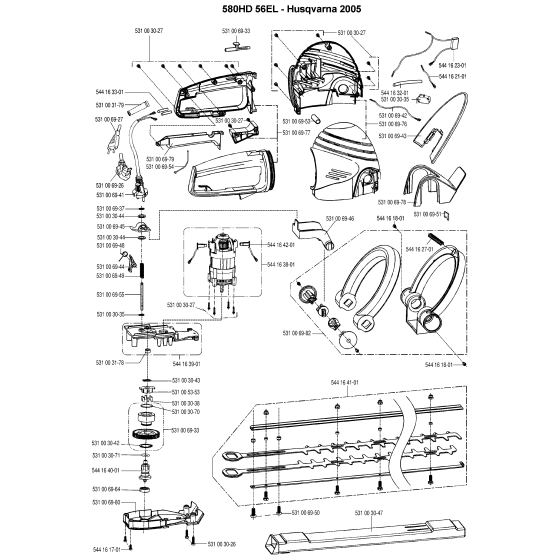 Product Complete Assembly for Husqvarna 580 HD56 EL Hedge Trimmers