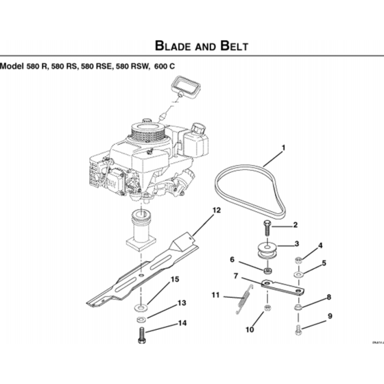 Cutting Equipment Assembly for Husqvarna 580 R Series 5 Consumer Lawn Mowers