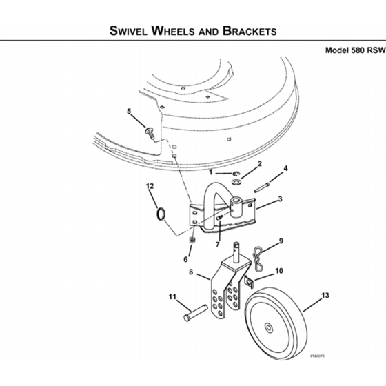 Wheels and Tires Assembly-1 for Husqvarna 580 RSW Series 5 Consumer Lawn Mowers