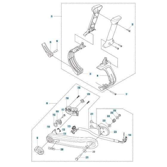 Throttle Control Assembly for Husqvarna 590BFS Blower