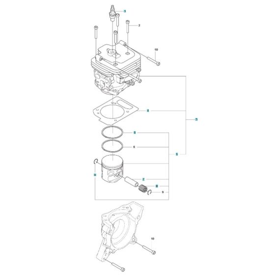 Cylinder Assembly for Husqvarna 590BFS Blower