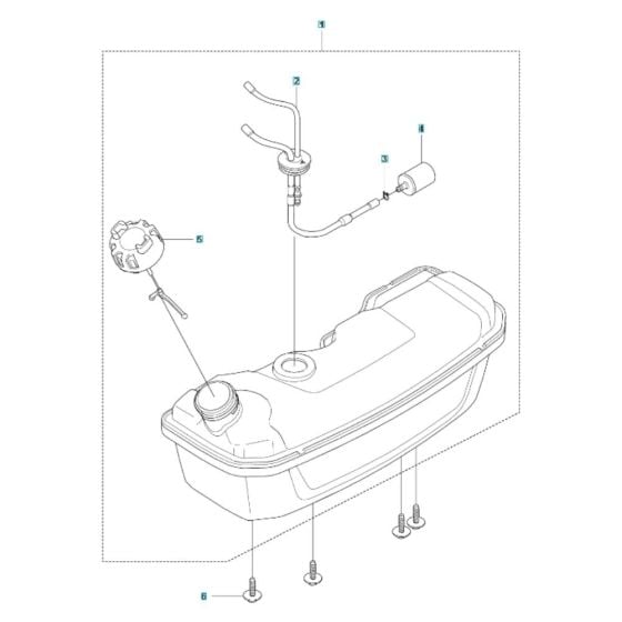 Fuel Tank Assembly for Husqvarna 590BFS Blower