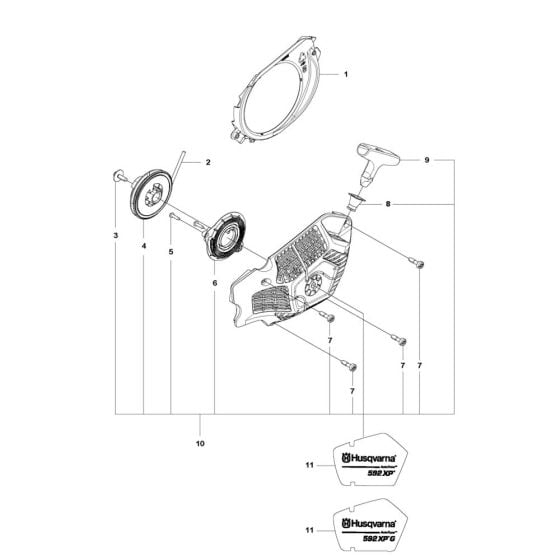 Starter for Husqvarna 592 XP-XPG Chainsaw