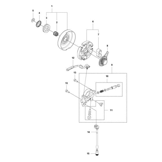 Clutch, Oil Pump for Husqvarna 592 XP-XPG Chainsaw