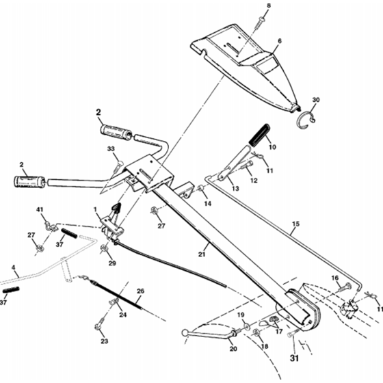 Handle & Controls Assembly for Husqvarna 600 CRT Cultivator/Tiller