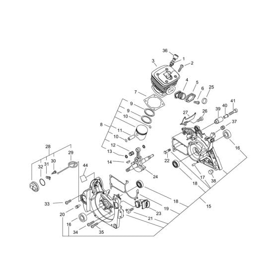 Cylinder, Crankcase, Piston for Shindaiwa 600SX Chainsaw